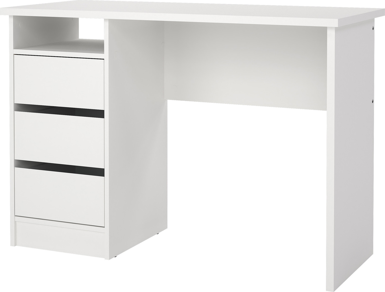 Skrivebord Vesterholm Function Plus, hvid 110x48,5 cm, 3 skuffer & åben hylde, FSC