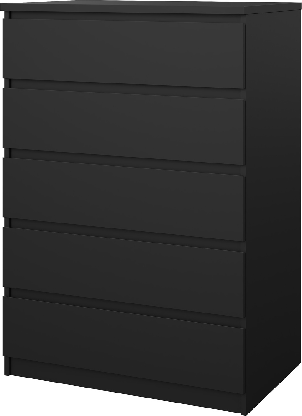 Kommode Vesterholm Naia, matsort, grebsfri, 5 skuffer, vægmonteret, dansk, FSC, H111ÃB77ÃD50 cm