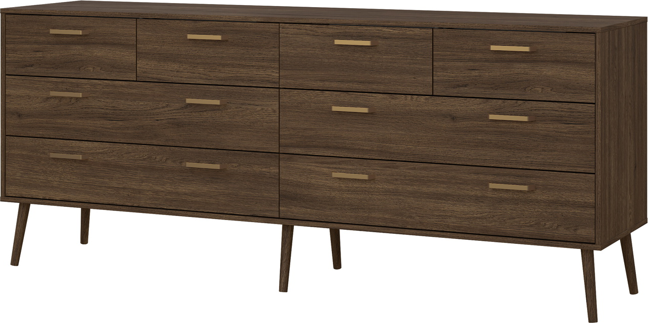 Dobbelt kommode Vesterholm Tone  -  Narbonne-eg, 8 skuffer 44, H81,7ÃB195,7ÃD48,1 cm