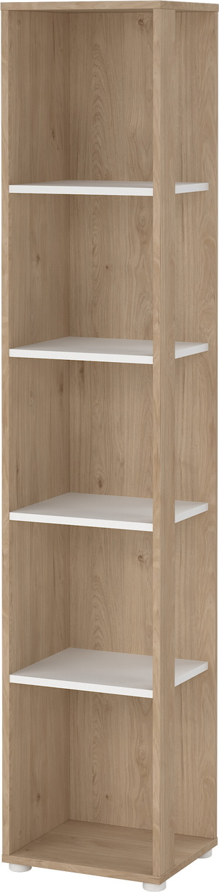 Bogreol Vesterholm Formé 4 hylder hvid Jackson Hickory spånplade H205ÃB41ÃD34 cm