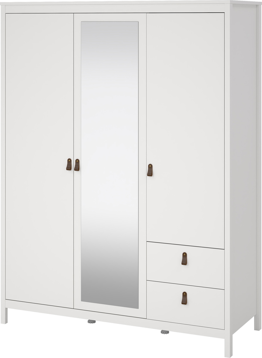 Garderobeskab 2 døre 2 skuffer Vesterholm Lunor, hvid, H199ÃB150ÃD58 cm, FSC