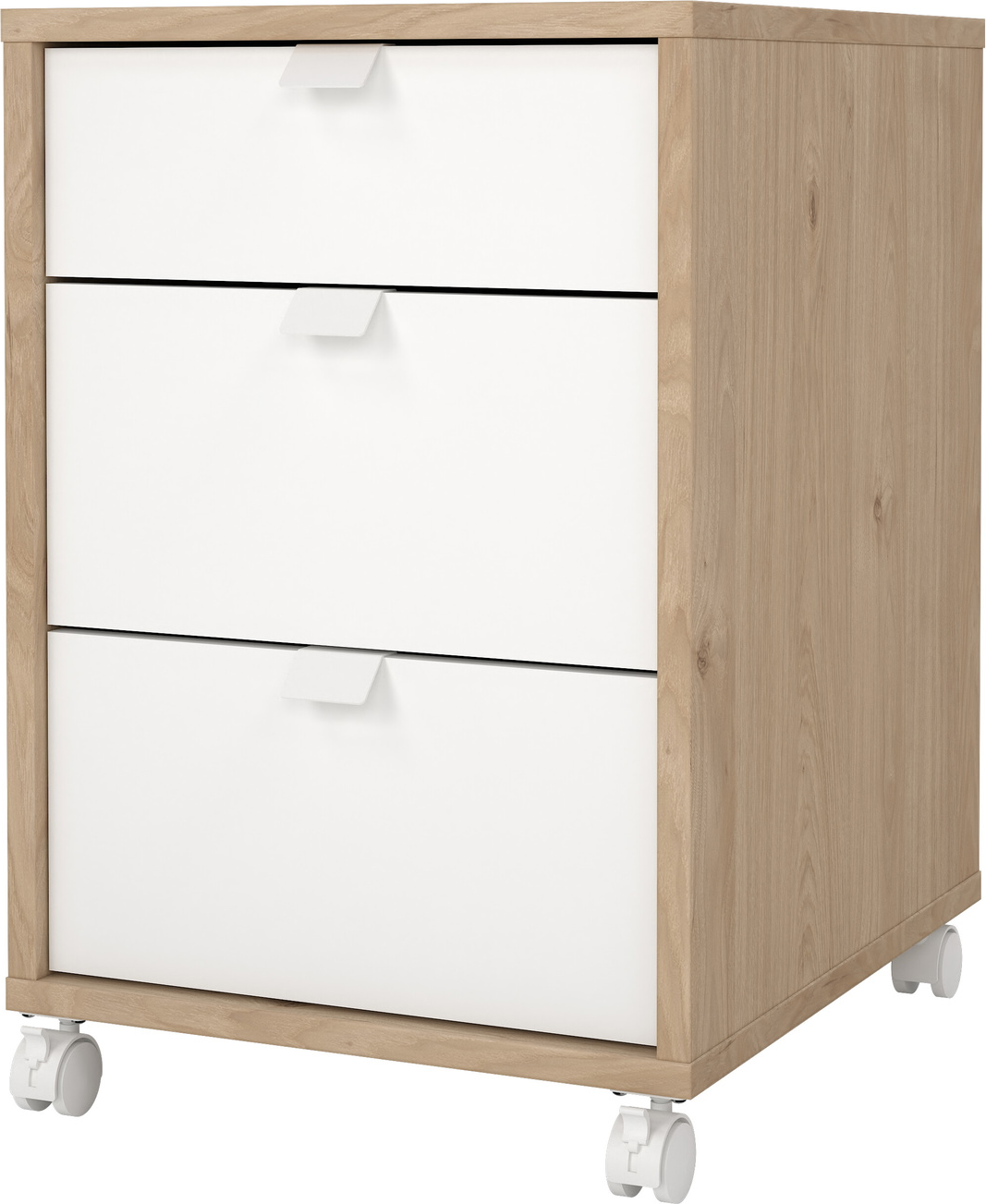 Skuffesektion Vesterholm Formé - mobil opbevaring Hvid Jackson Hickory, 3 skuffer, FSC-spånplade, H60,8ÃB40,8ÃD48,2 cm