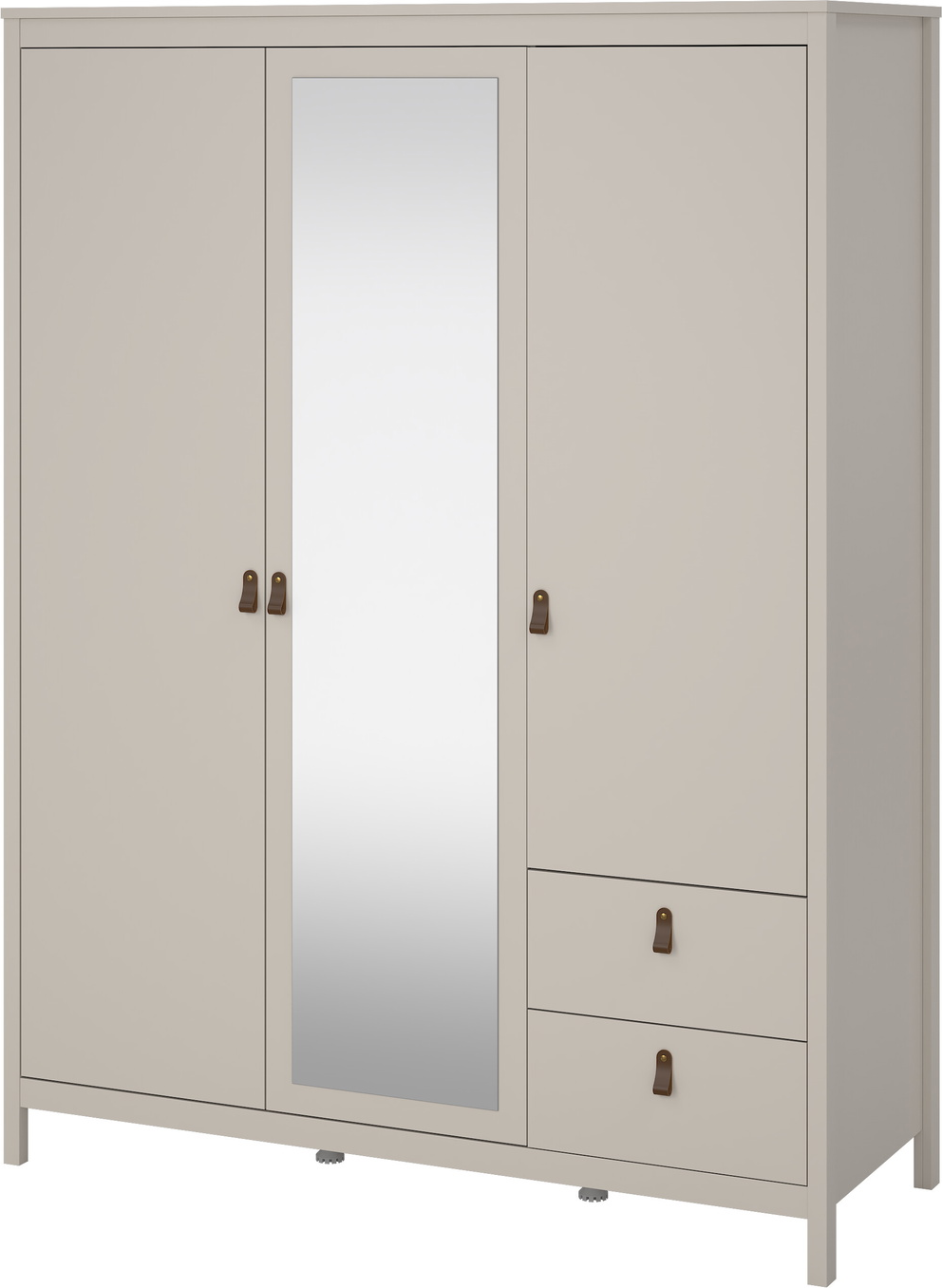 Garderobeskab Vesterholm Lunor 2 døre  1 spejldør  2 skuffer, Kashmir H199 B150 D58 cm