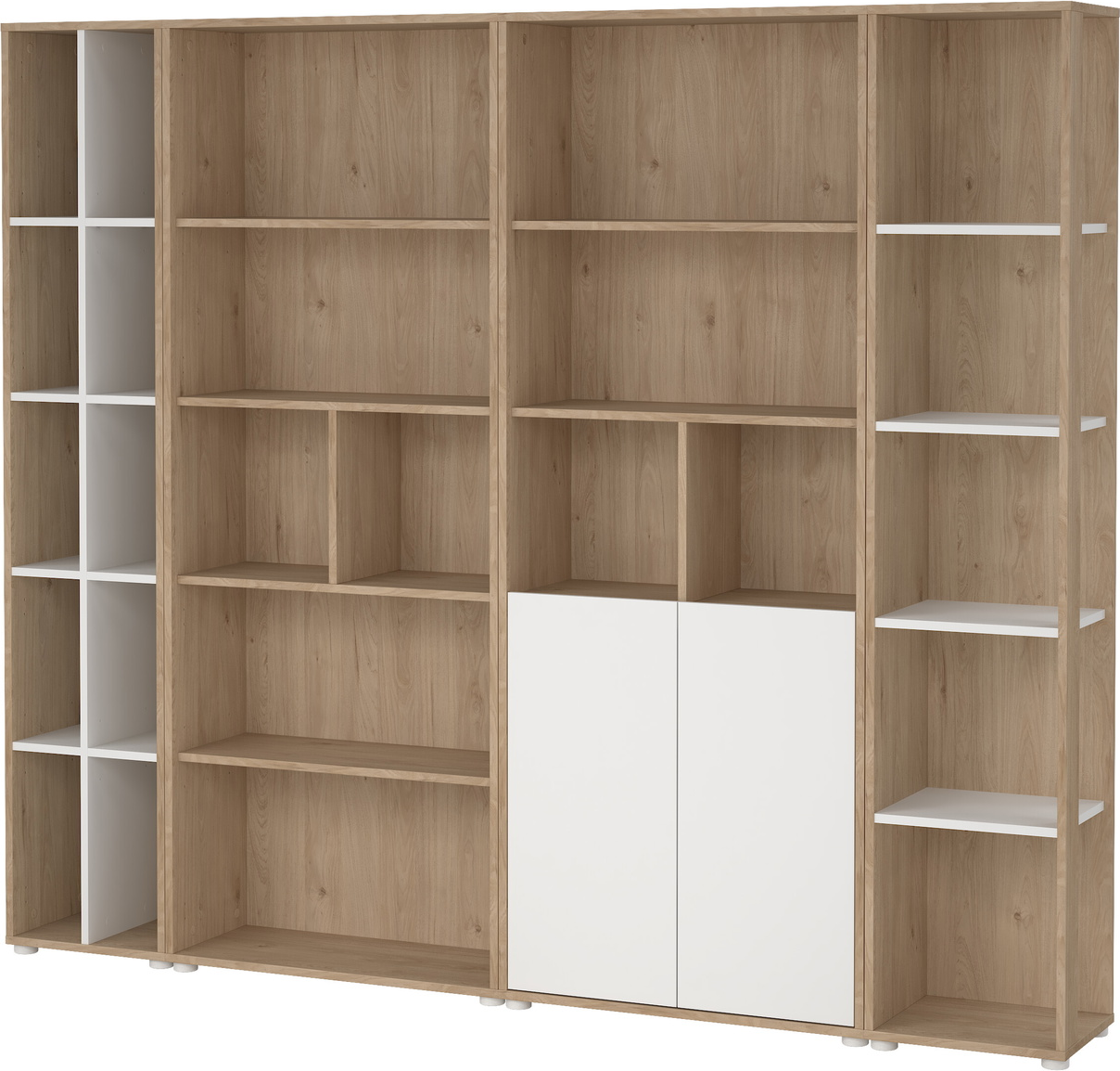 Bogreol/opbevaringsreol Vesterholm Formé H205ÃB241ÃD34 cm hvid Jackson Hickory spånplade