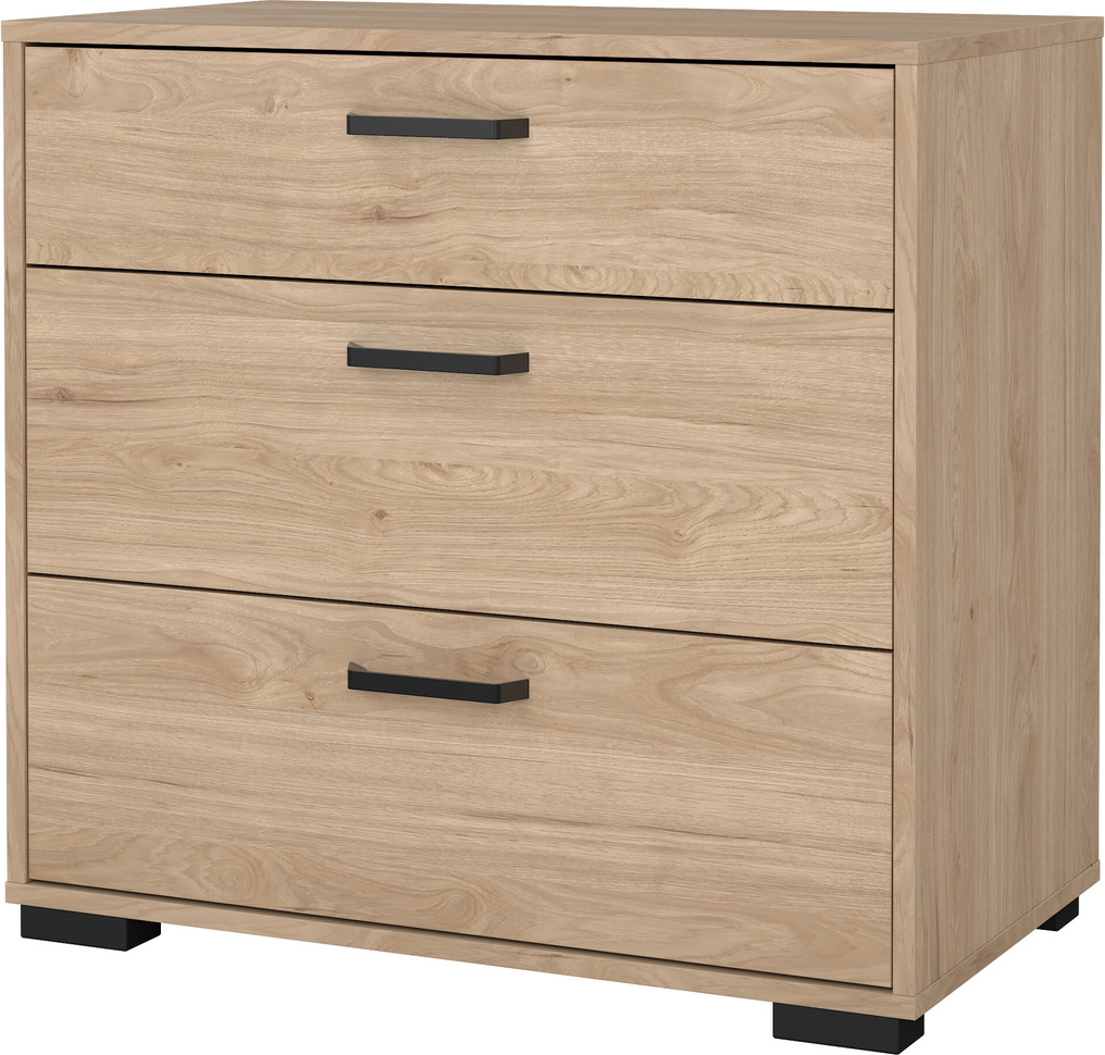 Kommode Vesterholm Sofia 3 skuffer, Jackson Hickory, H66,7ÃB70,2ÃD39,8 cm, FSC-certificeret, folie, danskproduceret