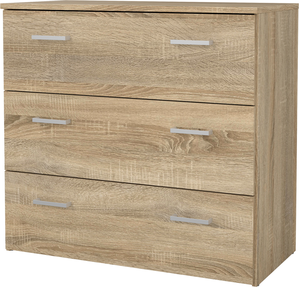Kommode Vesterholm Space, vægmonteret 3-skuffer, pladsbesparende natur egestruktur, 74Ã36Ã70 cm, FSC