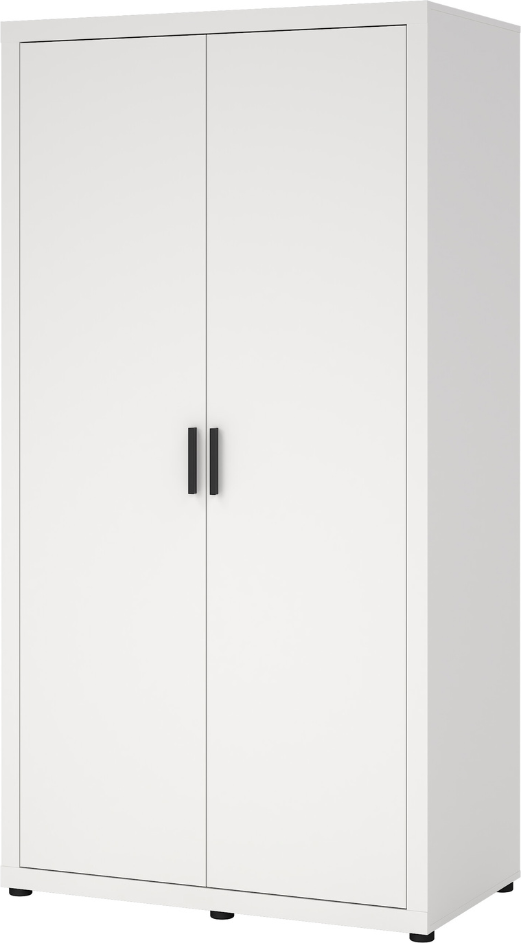 Garderobeskab Vesterholm Ena 2-dørs hvid H200ÃB105ÃD60 cm vægmonteret antivælte