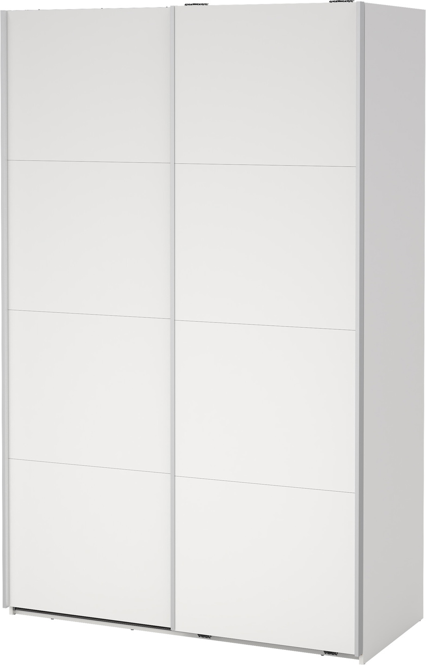 Garderobeskab Vesterholm Arden med 2 skydedøre hvid H220ÃB138ÃD67 cm