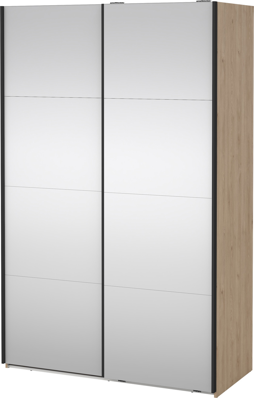 Garderobeskab Vesterholm Arden  -  2 skydedøre med fuldlængdespejle, Jackson Hickory, B138ÃD67ÃH220 cm, FSC