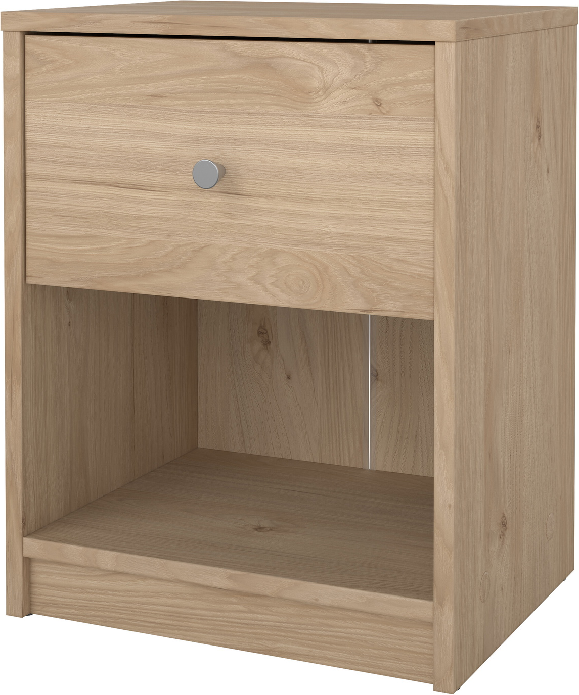 Sengebord Vesterholm May natbord med skuffe og hylde, Jackson Hickory finish, kompakt H48ÃB38ÃD30 cm