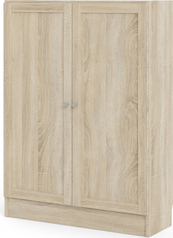 Bogreol Vesterholm Basic vægmonteret, 2 låger, natur egestruktur, H107Ã79Ã28 cm