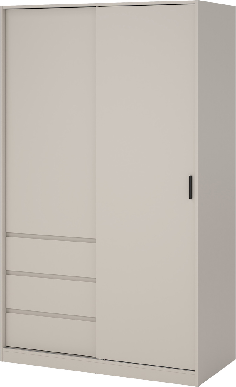 Garderobeskab Vesterholm Naia Kashmir H200 x B118,5 x D60 cm - 1 skydedør, 1 hængslet dør, 3 skuffer, FSC