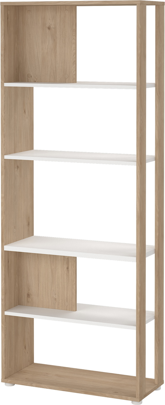 Bogreol Vesterholm Formé, hvid Jackson Hickory, spånplade, 4 hylder, H205ÃB80ÃD34 cm