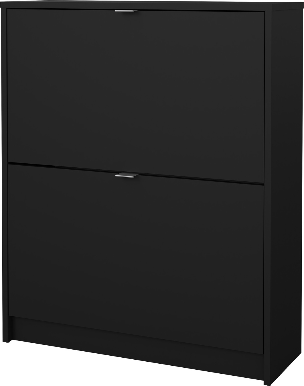 Skoskab/skoreol Vesterholm Havn 2-rums, mat sort, spånplade, H85 x B70 x D24 cm