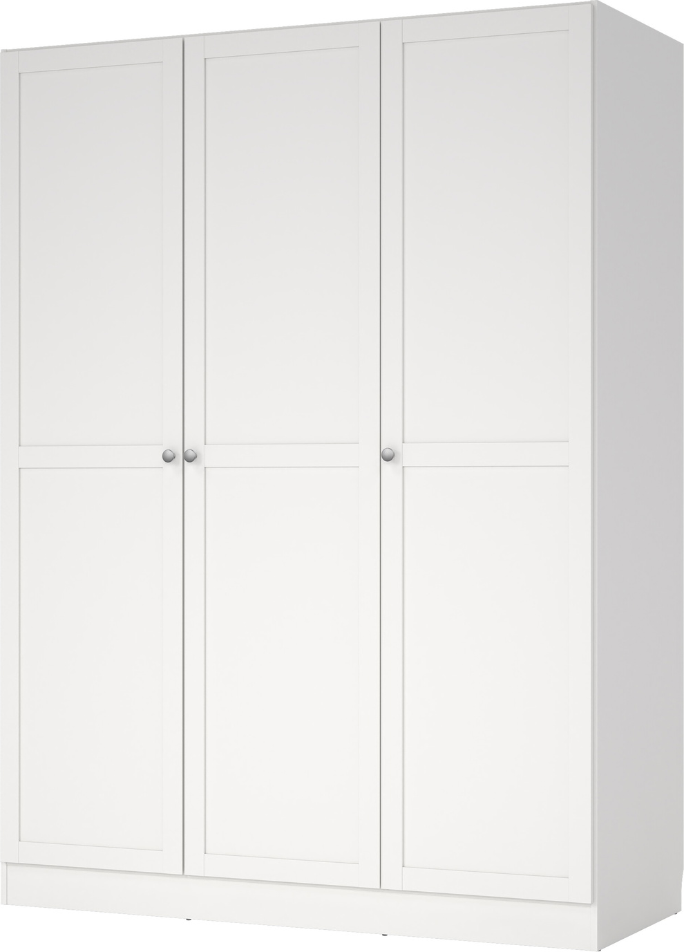 Garderobeskab Vesterholm Billund 3-dørs, hvid, H200 x B147 x D62 cm, FSC, tøjstang & justerbare hylder