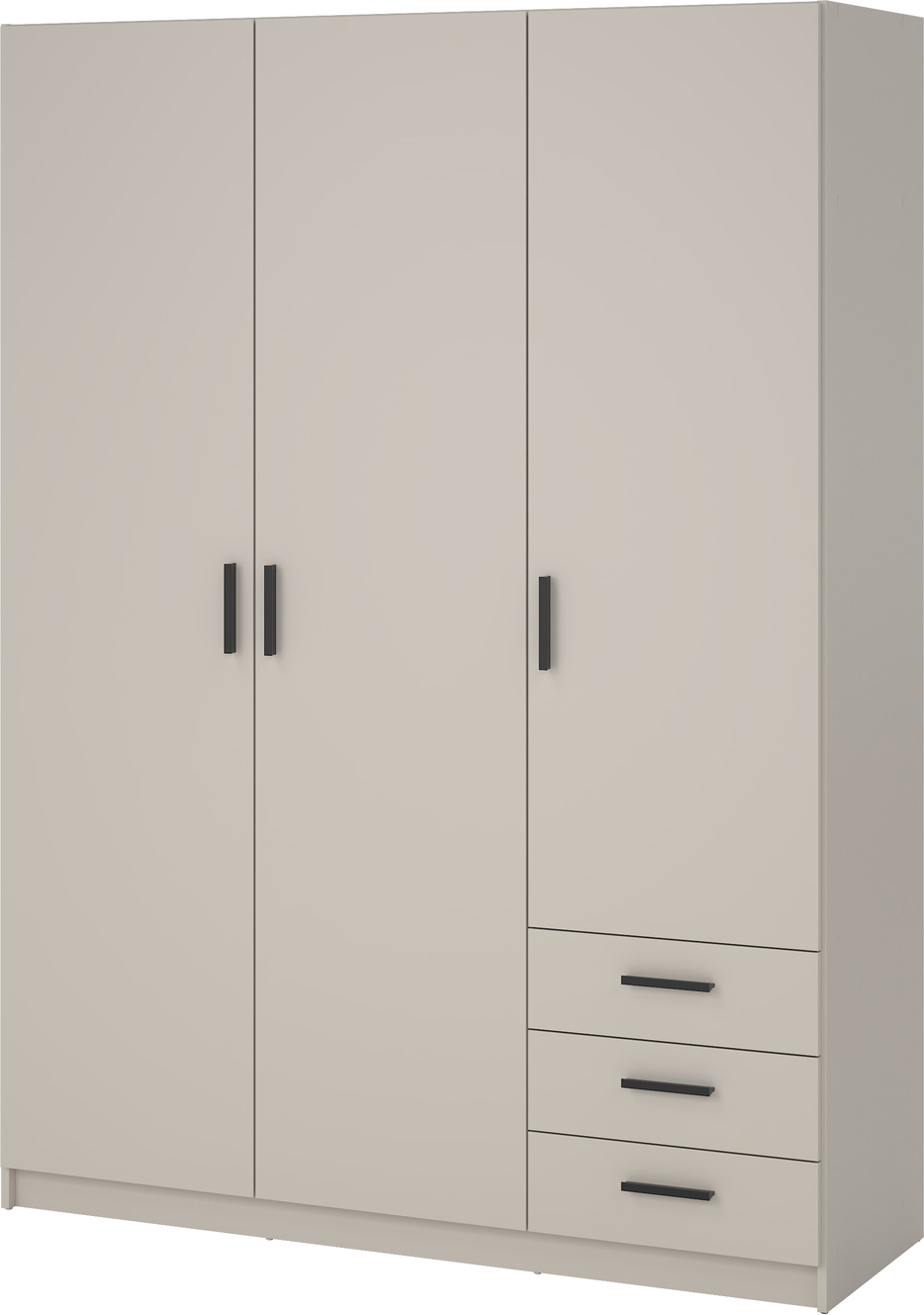 Garderobeskab klædeskab Vesterholm Sprint Kashmir H200ÃB147ÃD50 cm 3 døre 3 skuffer 4 hylder vægmonteret FSC