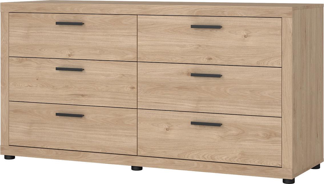 Dobbelt kommode Vesterholm Ena 6 skuffer Jackson Hickory H79,6ÃB153,6ÃD49,8 cm