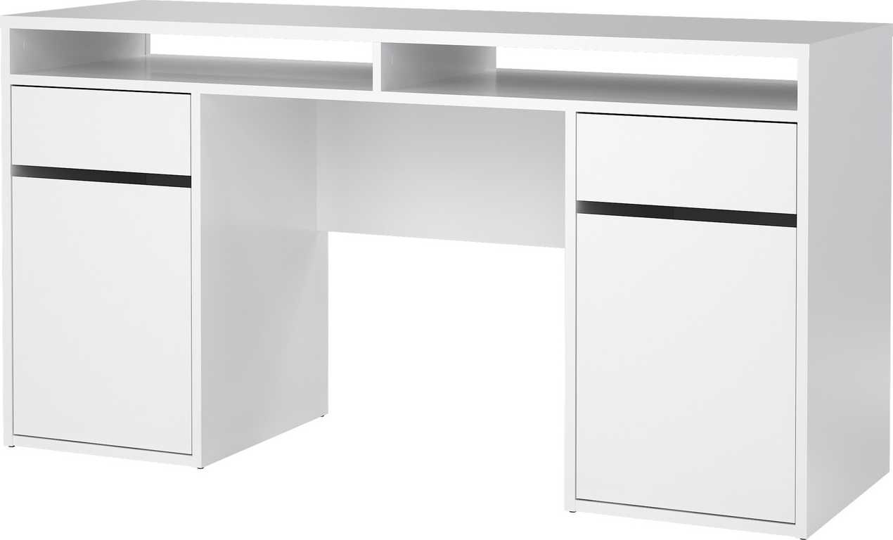 Skrivebord Vesterholm Function Plus hvid højglans lakeret spånplade B149 x D48 x H77 cm skuffer & skabe dansk produceret