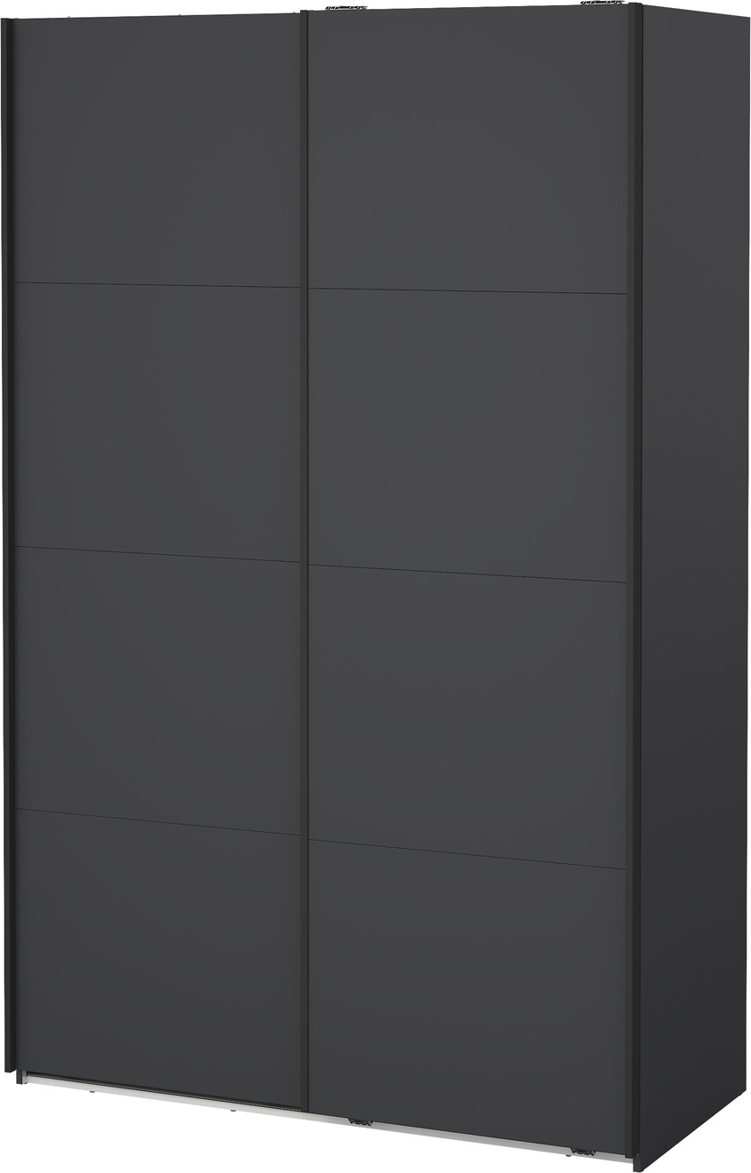Garderobeskab Vesterholm Arden 2 skydedøre mat grå H220xB138xD66 cm vægmonteret FSC