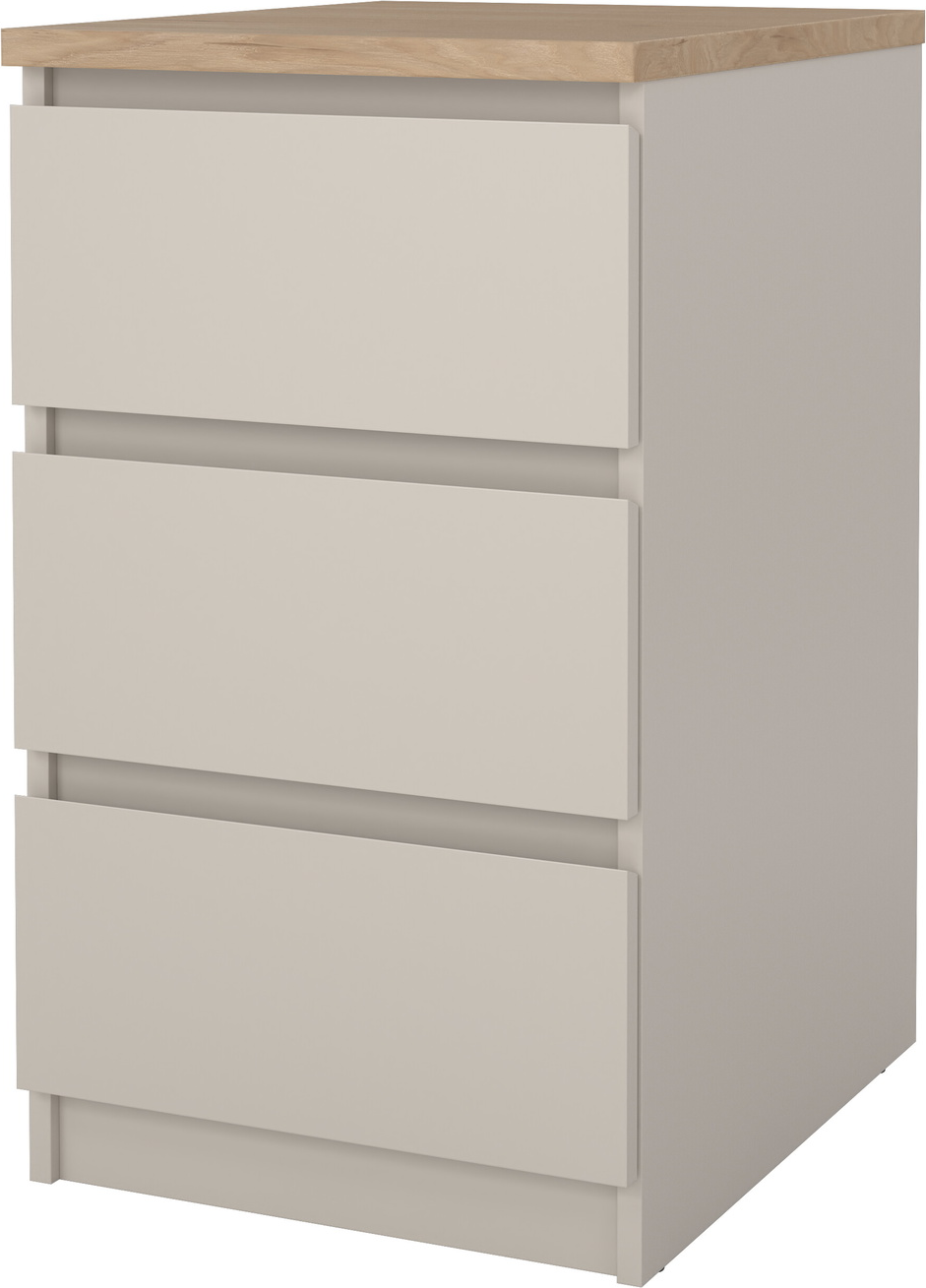 Kommode Vesterholm Naia, 3 skuffer, vægmonteret, Kashmir/Jackson Hickory, FSC, 70Ã40Ã50 cm