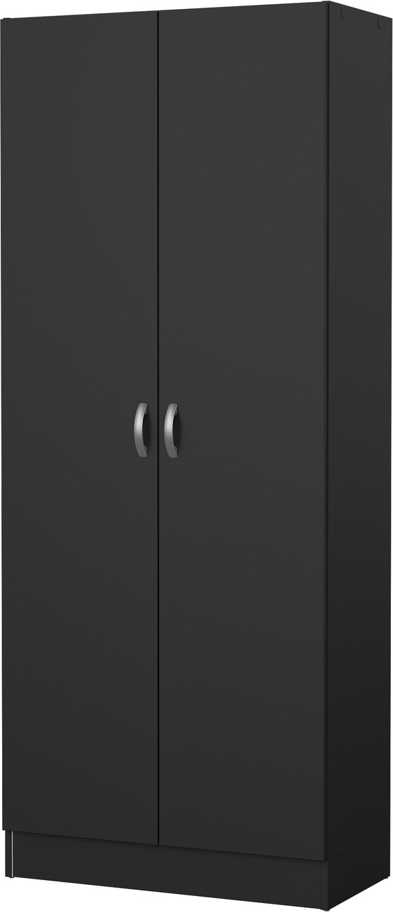 Garderobeskab Vesterholm Focus matsort H170 x B69 x D35 cm, slankt entréskab, 5 justerbare hylder, FSC-certificeret