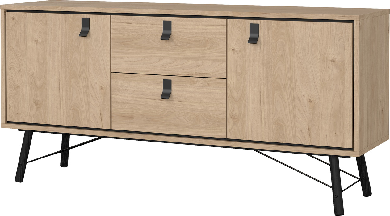 Skænk Vesterholm Askø  -  Jackson Hickory, 2 låger 2 skuffer, FSC-træ, H72 x B150 x D40 cm