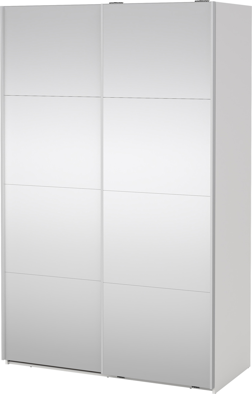 Garderobeskab Vesterholm Arden  -  2 skydedøre, hvidt spejl, H220ÃB138ÃD67 cm, FSC