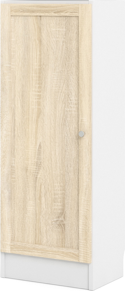 Bogreol Vesterholm Basic vægmonteret reol med låge, natur/hvid, H107ÃB40,6ÃD28,3 cm, spånplade/folie, danskproduceret