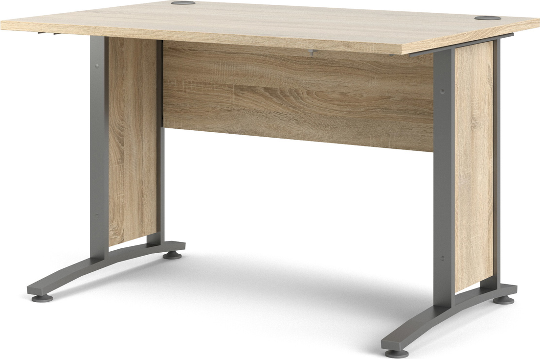 Skrivebord/arbejdsbord Vesterholm Prima 120x80 H74,5 cm egestruktur natur sølvgråt stålstel Fremstillet i Danmark