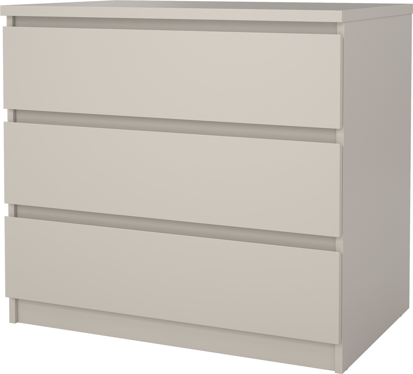 Kommode Vesterholm Naia  -  vægmonteret, 3 skuffer, grebsløs, Kashmir, H70ÃB77ÃD50 cm