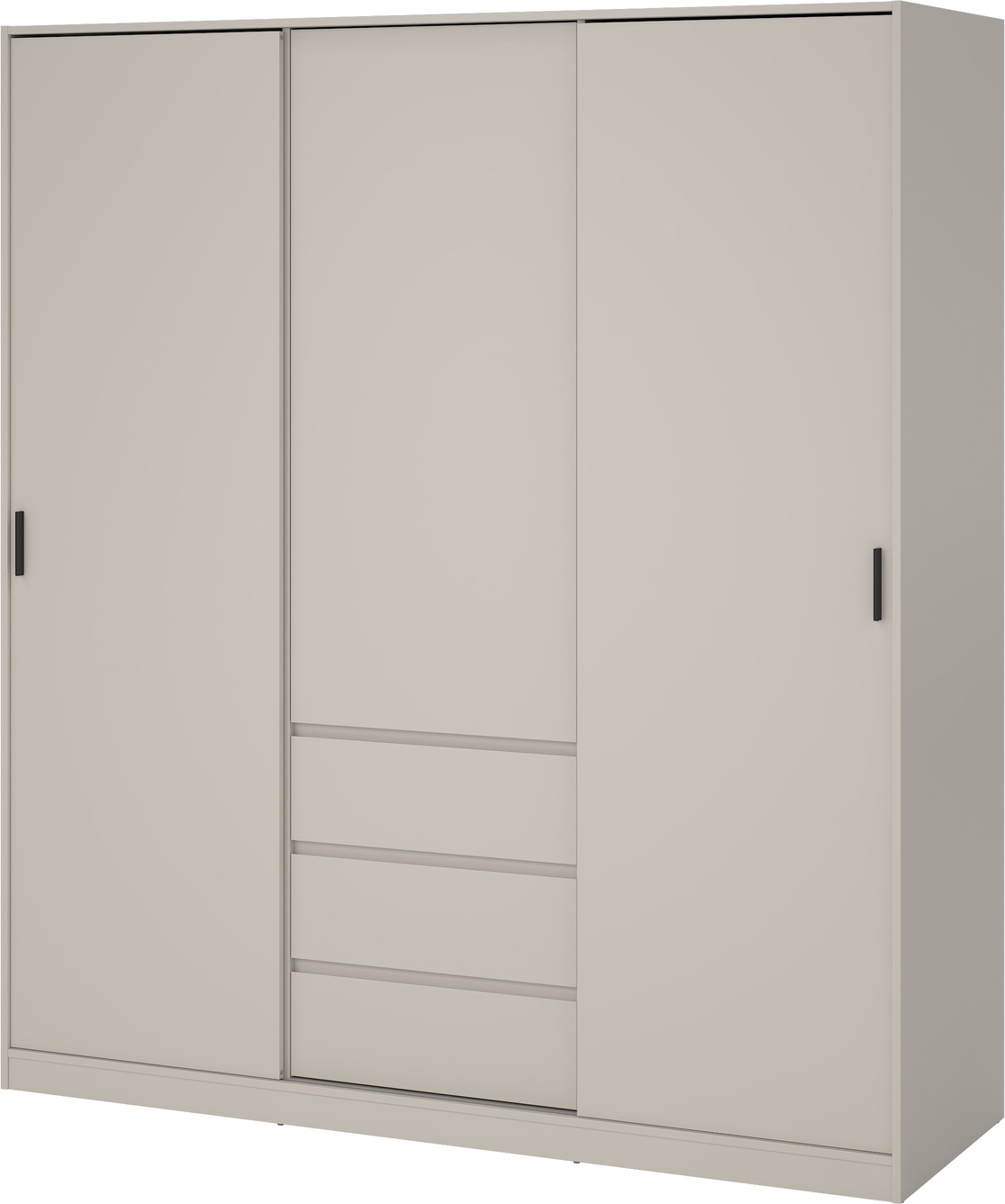 Garderobeskab Vesterholm Naia Kashmir, 2 skydedøre, 1 hængslet dør, 3 skuffer, H200ÃB177ÃD60 cm