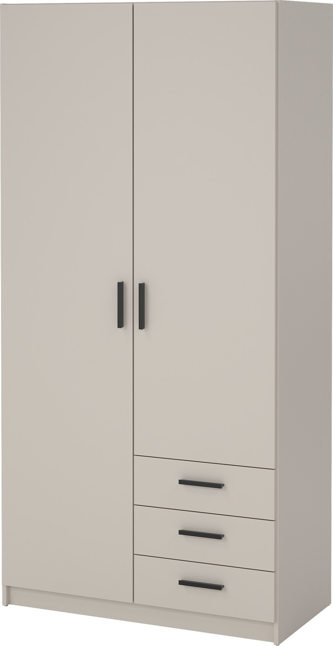 Garderobeskab Vesterholm Sprint Kashmir H200xB99xD50 cm 2 døre, 3 skuffer, tøjstang, FSC