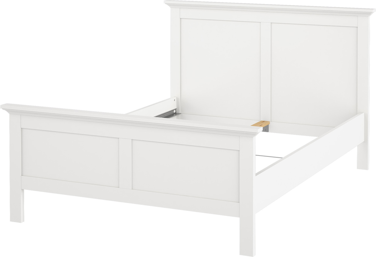 Sengeramme/sengestel 140x200 cm Vesterholm Nora - hvid spånplade, uden lamelbund