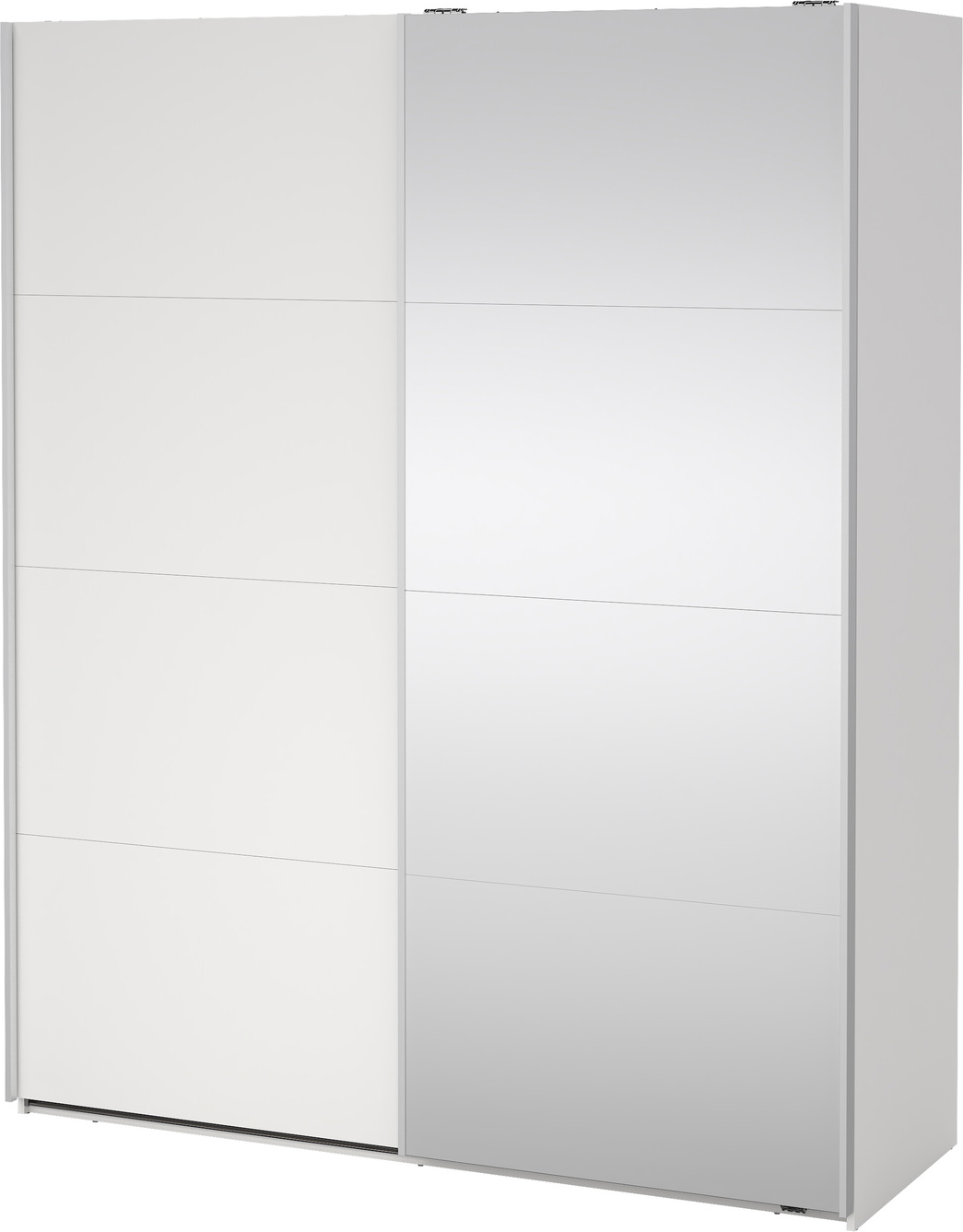 Garderobeskab Vesterholm Arden 2 skydedøre 1 med spejl H220ÃB178ÃD66,6 cm hvid/spejl FSC spånplade