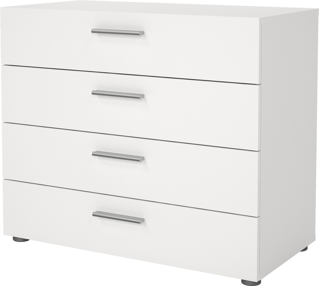 Kommode Vesterholm Pepe 4 skuffer hvid H68ÃB80ÃD40 cm FSC vægmonteret kuglelejede skinner