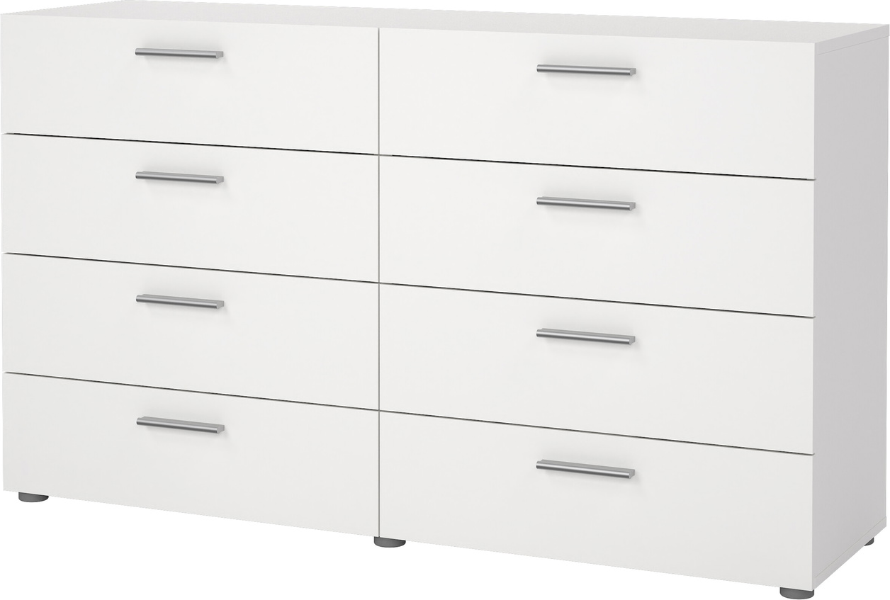 Dobbelkommode Vesterholm Pepe B140 H81,7 D40 cm Hvid FSC 8 skuffer