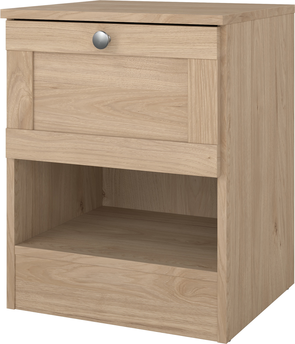 Sengebord/natbord Vesterholm Billund vægmonteret, Jackson Hickory, 1 skuffe, FSC, H51ÃB40ÃD36 cm
