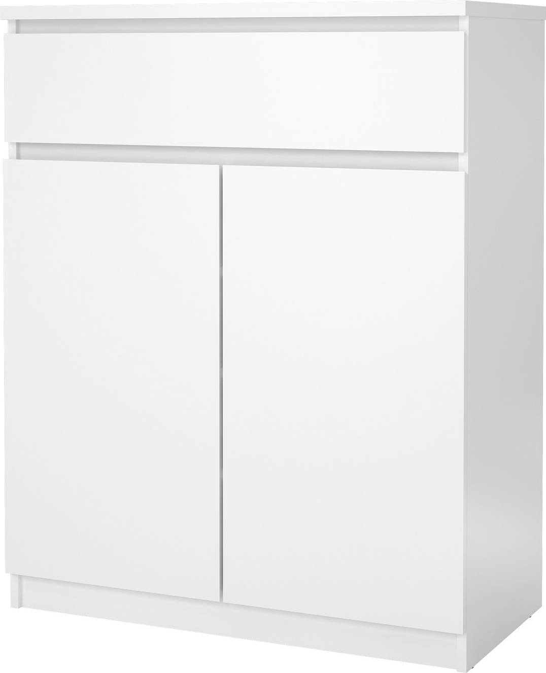 Skænk Vesterholm Naia, hvid højglans, B80 H100 D40 cm, 2 døre & 1 skuffe, FSC-certificeret