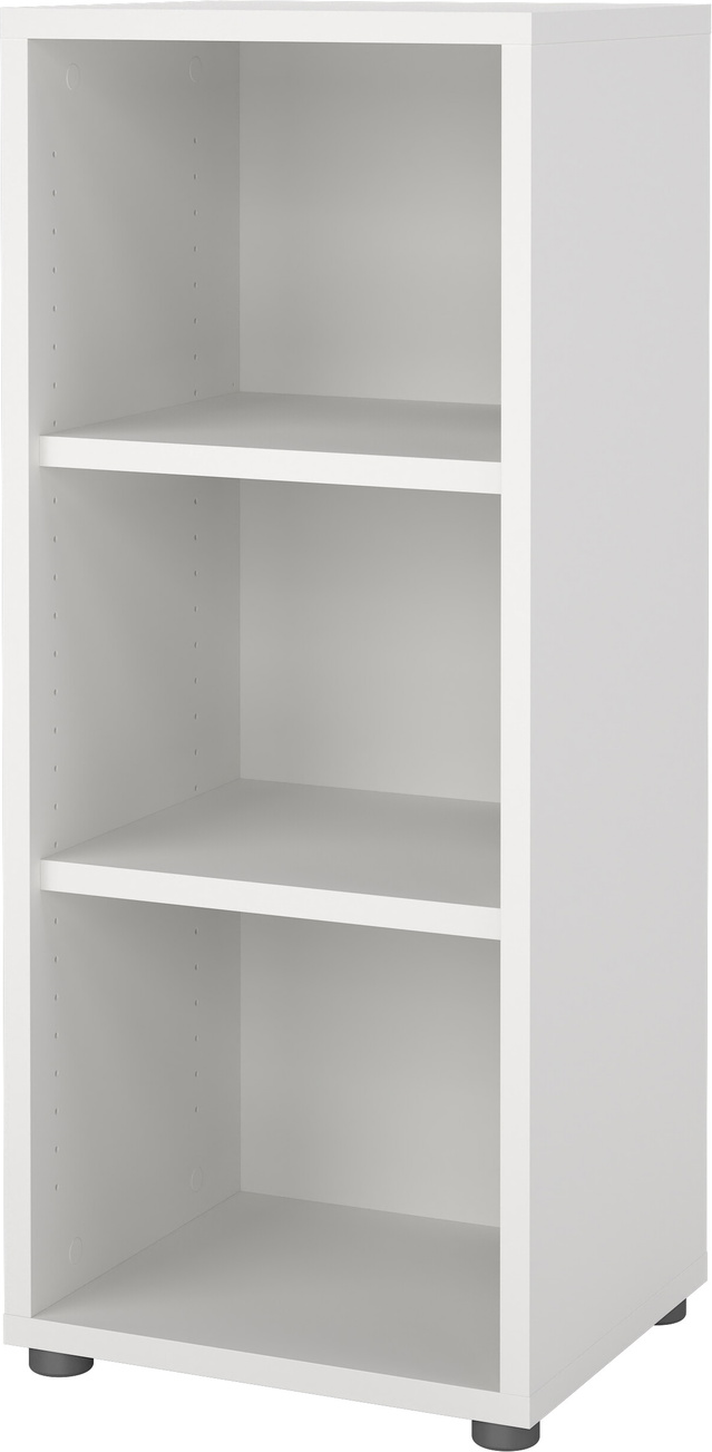 Bogreol Vesterholm Prima  -  hvid melamin, 2 hylder 1 justerbar, anti-vælte, H113ÃB47ÃD40 cm