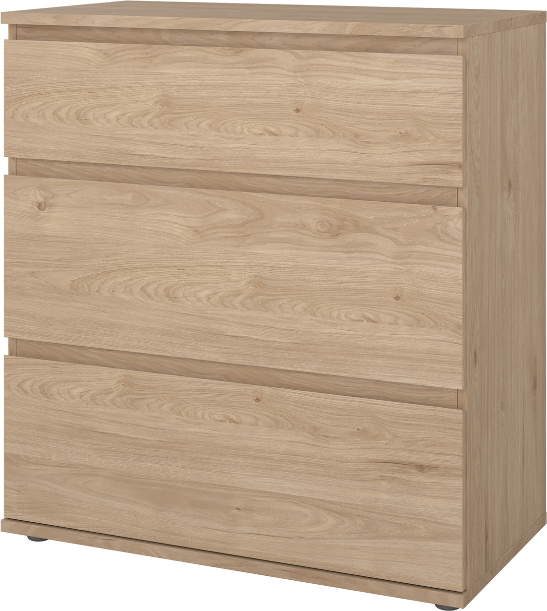 Kommode Vesterholm Nova 3 skuffer håndtagsfri Jackson Hickory H83,7ÃB76,8ÃD40 FSC-certificeret