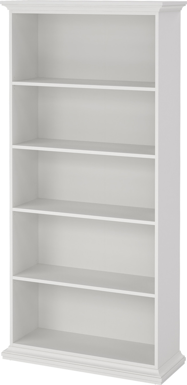 Bogreol Vesterholm Nora H200 x B96 x D37 cm, hvid  -  4 hylder 3 justerbare, FSC-certificeret, danskproduceret, vægmonterbar