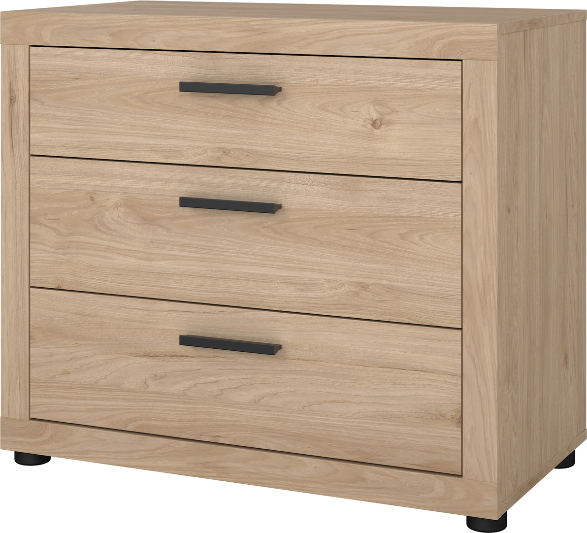 Kommode Vesterholm Ena 3 skuffer Jackson Hickory  -  spånplade/HDF, H67ÃB77ÃD42 cm