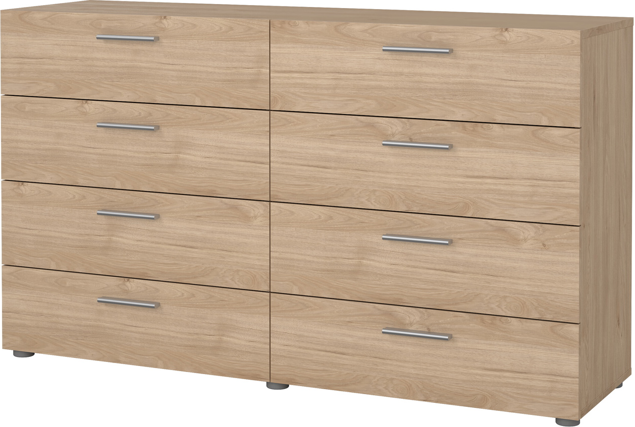 Kommode Vesterholm Pepe 8 skuffer Jackson Hickory H81,7 x B140 x D40 cm