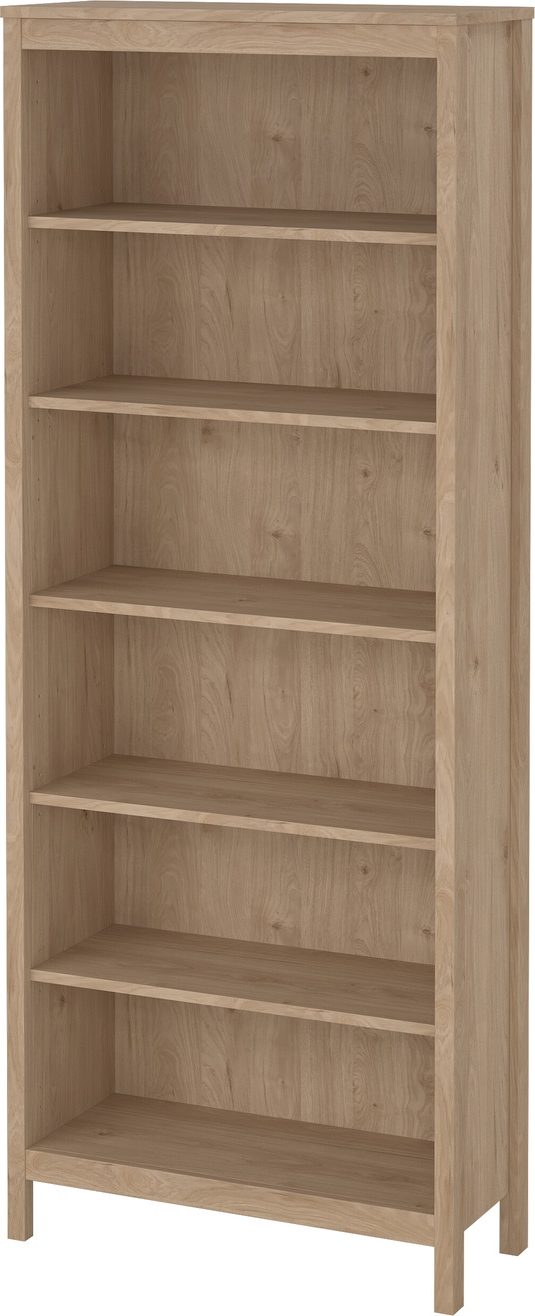 Bogreol/reol Vesterholm Lunor H199 x B78 x D32,5 cm Jackson Hickory, 6 hylder 5 justerbare, FSC-certificeret
