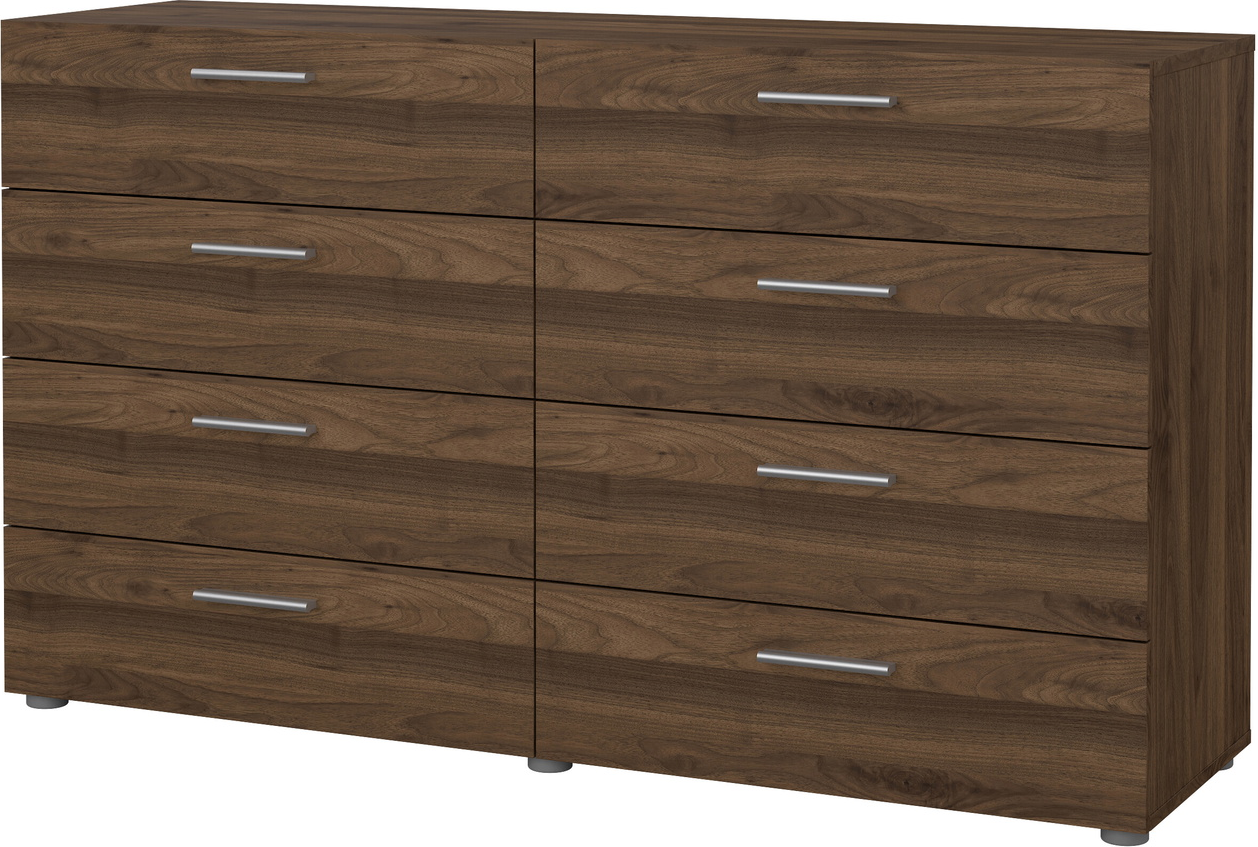 Dobbeltkommode Vesterholm Pepe 8 skuffer valnød FSC B140ÃD40ÃH81,7 cm