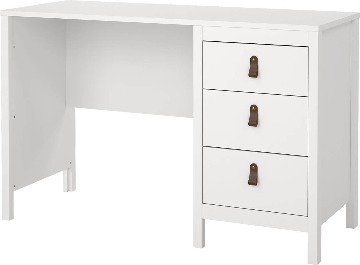 Skrivebord Vesterholm Lunor med 3 skuffer, hvid 120x48 cm, FSC-certificeret træ