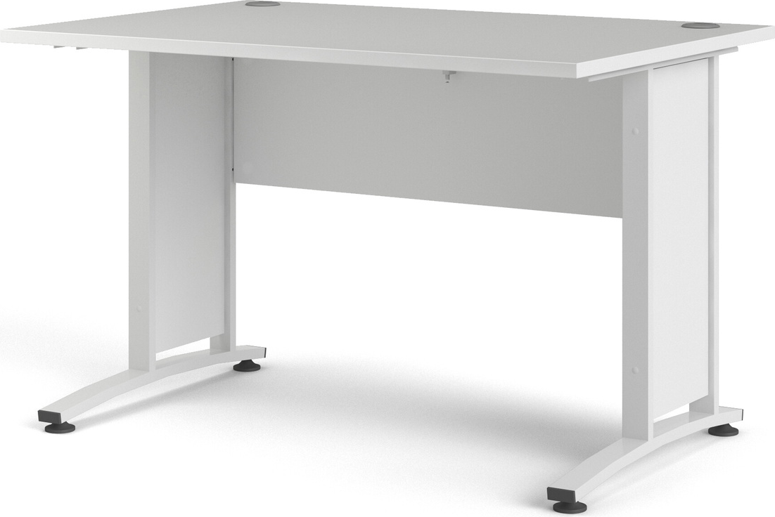 Skrivebord Vesterholm Prima 120x80 cm hvid melamin spånplade stålben