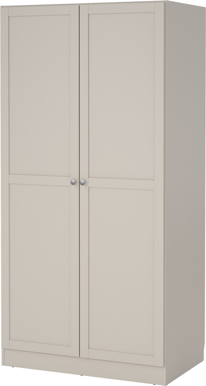 Garderobeskab Vesterholm Billund Kashmir 2-dørs H200xB99xD62 cm - FSC, 3 justerbare hylder, tøjstang, antivælte