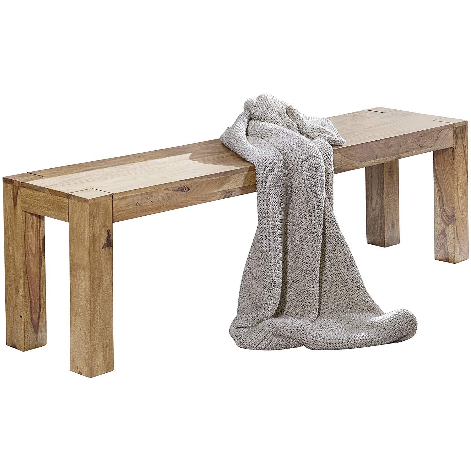 Håndlavet spisebordsbænk i FSCÂ®-certificeret træ, landligt look, 120 x 35 cm