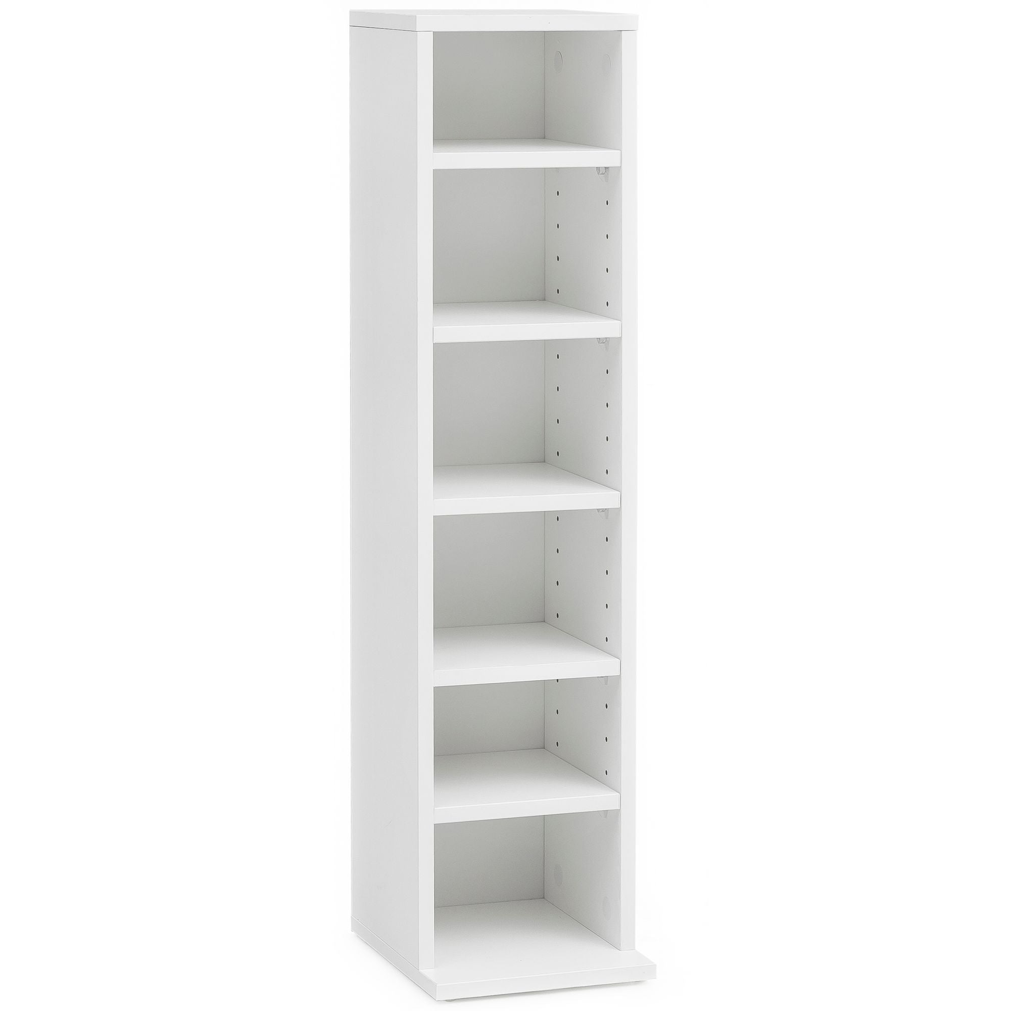 Moderne Bogreol I Træ Med 6 Rum - 21 X 90 X 20 Cm, hvid